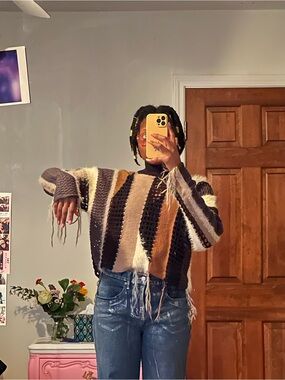 Striped Cozy Knit Sweater - Multicolor